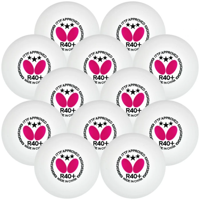 Мячи для настольного тенниса BUTTERFLY 12 шт, белый