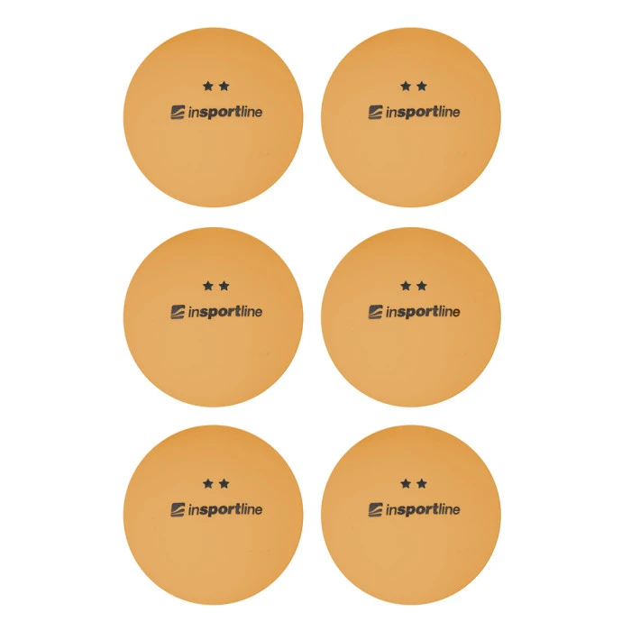 Мячи для настольного тенниса inSPORTline Elisenda S2 6 шт, оранжевые