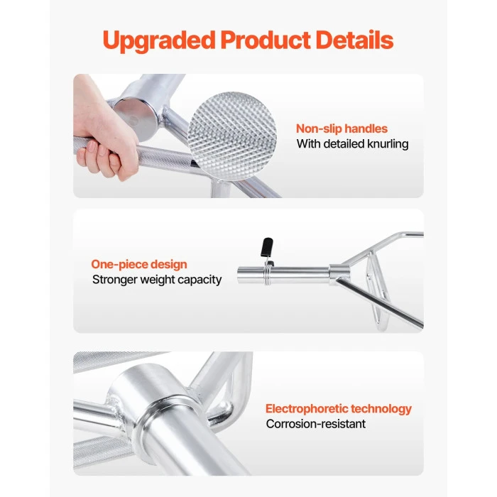 Гриф для штанги VEVOR 5,5 см, 360 кг, сірий