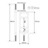 Гриф короткий с параллельным хватом 86см 27мм K-Sport (KS-312)