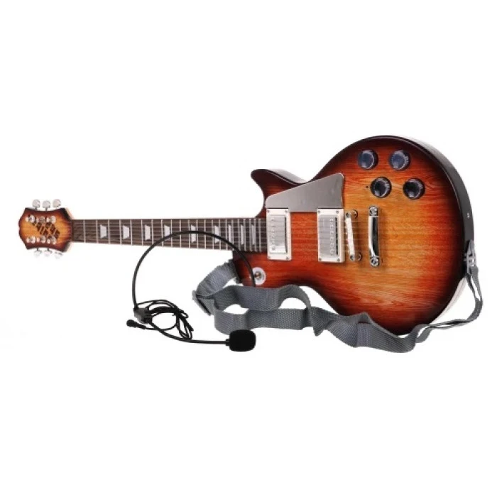 Детский набор гитара + коричневый микрофон ZMU.HK-9178B