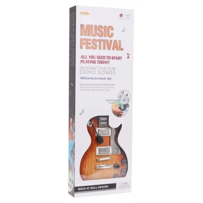 Детский набор гитара + коричневый микрофон ZMU.HK-9178B