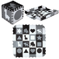 Килимок-пазл NILS FUN MD03 140х140х1 см, 36 деталей, сірий