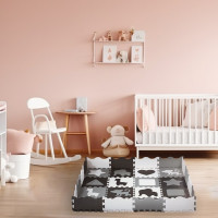 Килимок-пазл NILS FUN MD03 140х140х1 см, 36 деталей, сірий