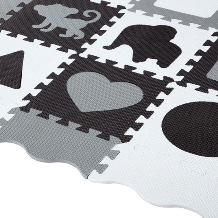 Килимок-пазл NILS FUN MD03 140х140х1 см, 36 деталей, сірий