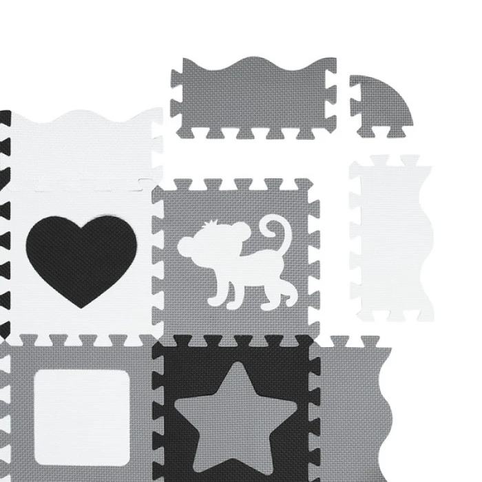 Килимок-пазл NILS FUN MD03 140х140х1 см, 36 деталей, сірий