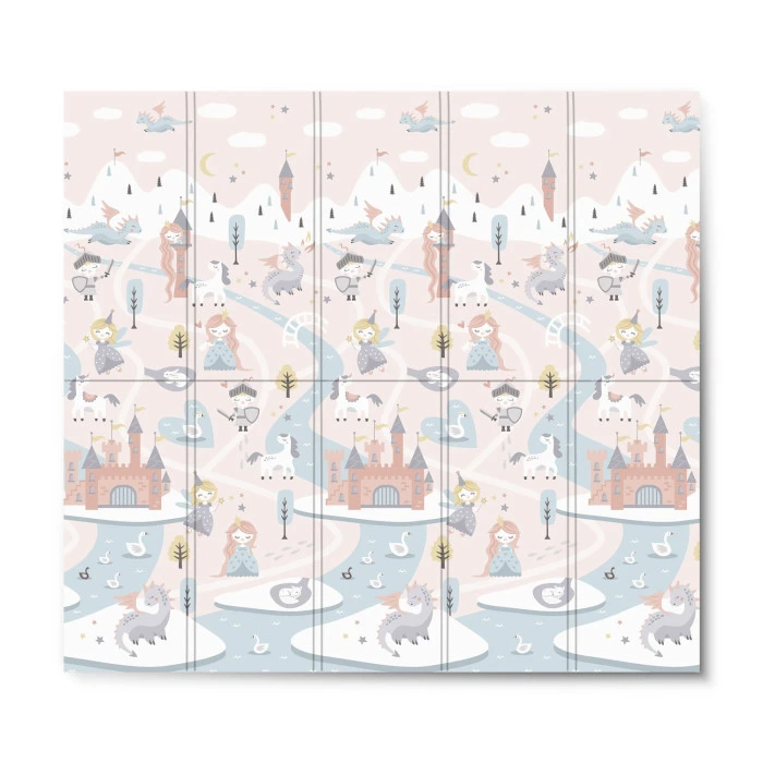 Килимок розкладний дитячий 200 x 180 x 1 см Nukido NK-340 Фортеця День-Ніч