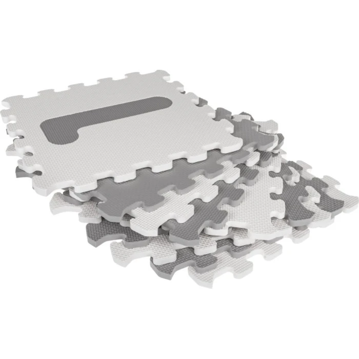 Біло-сірий килимок з 9 пазлами для дітей 10м+