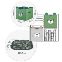 Корзина для игрушек 2-в-1 Nukido зеленая