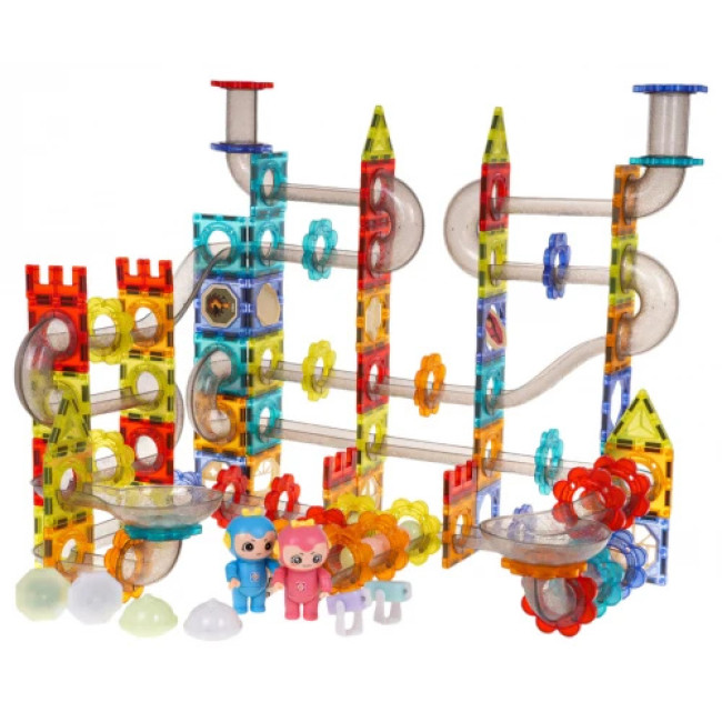 Набір магнітного будівельного конструктора Світяться Кулі 228 ел.