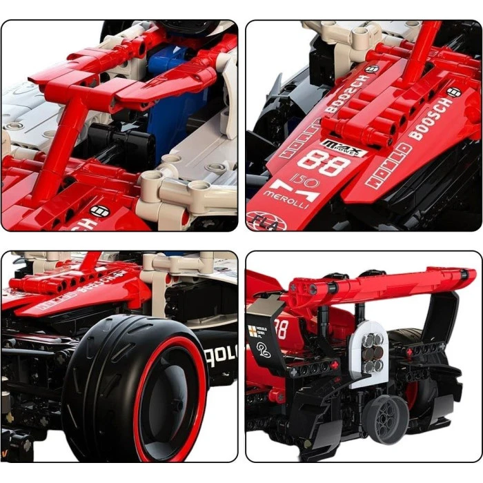 Дитячий конструктор машинка F1 на дистанційному керуванні Червона 1185 ел.