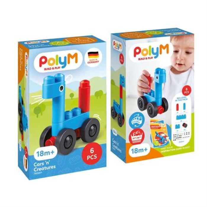 Конструктор PolyM Машинки и зверьки 6 эл. (760001)