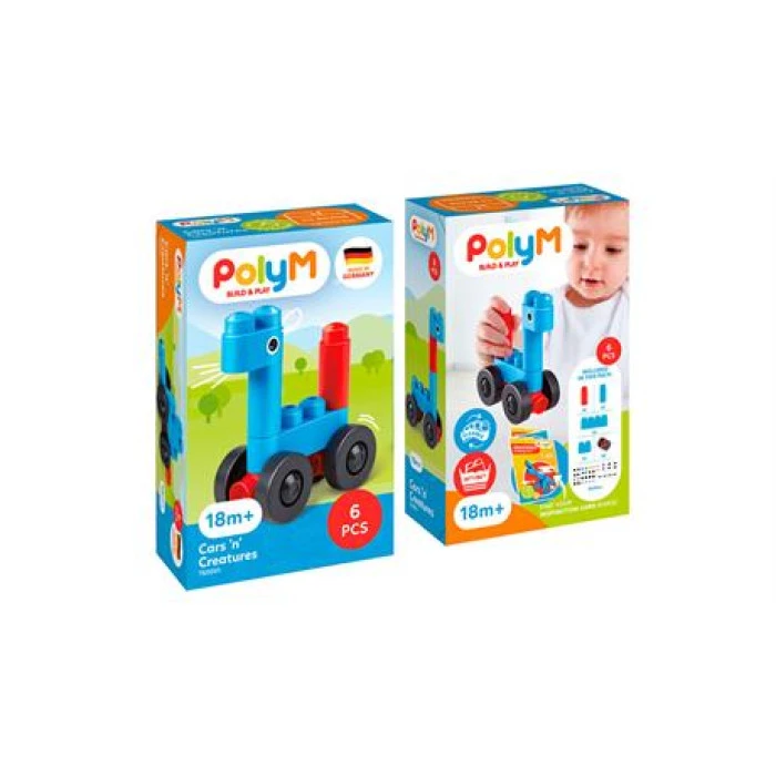 Конструктор PolyM Машинки и зверьки 6 эл. (760001)