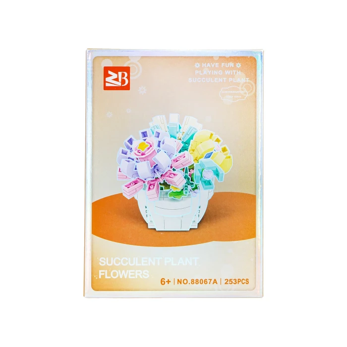 Детский конструктор Ramiz 88067A Букет в горшке 253 эл, разноцветный