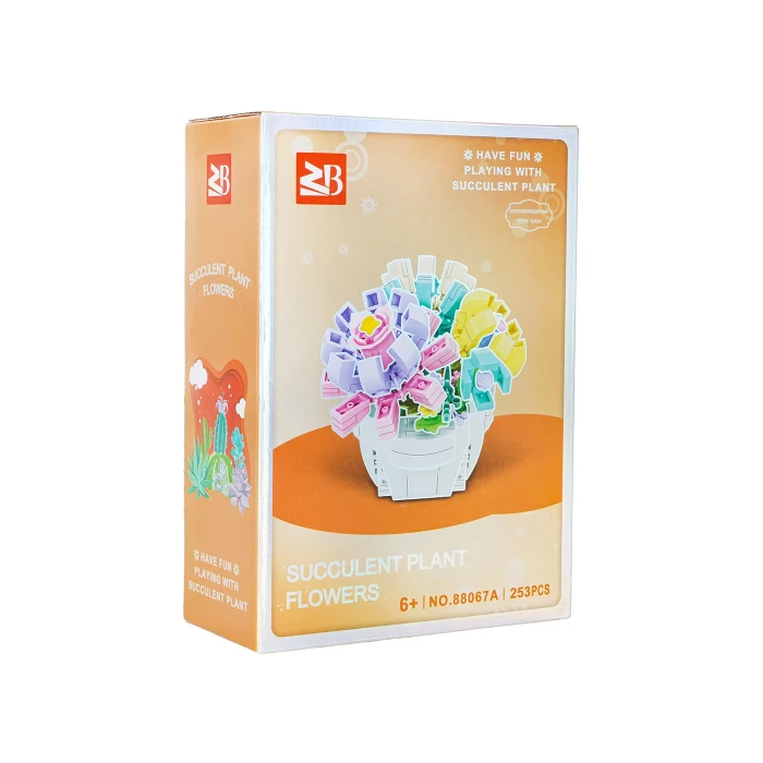 Детский конструктор Ramiz 88067A Букет в горшке 253 эл, разноцветный