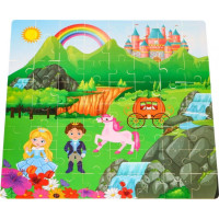 Дитячий набір дерев'яних кубиків для дівчаток "Принцеса в замку"