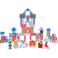 Дитячий набір дерев'яних кубиків для дівчаток "Принцеса в замку"