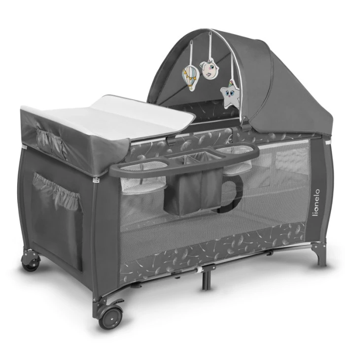 Ліжечко-манеж Lionelo SVEN PLUS GREY CONCRETE