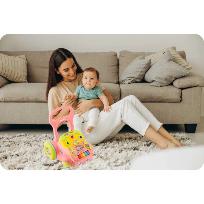 Каталка 2-в-1 интерактивная Ricokids розовая