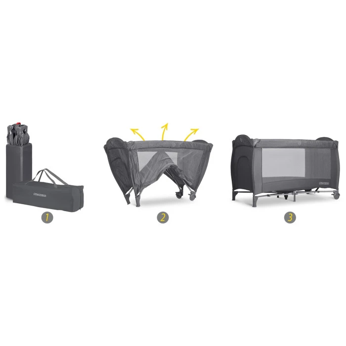 Ліжечко дитяче туристичне Ricokids 125 x 65 x 78 см антрацит