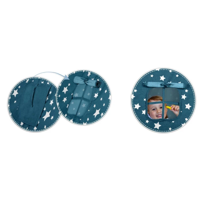 Вигвам детский с гирляндой и фонариками Nukido синий