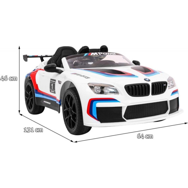 Детская аккумуляторная машинка BMW M6 GT3 Белая