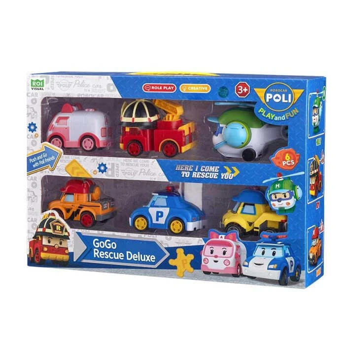 Набор машинок детских Roi Visual спасатели делюкс GoGo 6 шт