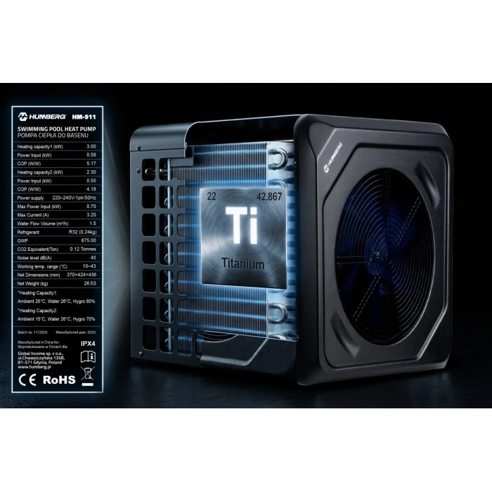 Тепловий насос для басейну Humberg HM‑911 3 кВт