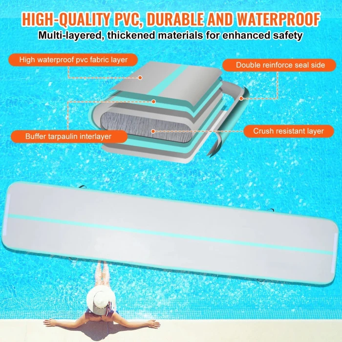 Надувной коврик VEVOR 498 x 101 x 10 см, бело-мятный