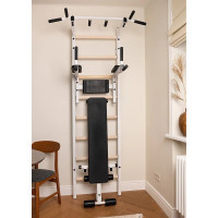 Лава BenchK Гімнастична драбина + металева штанга + бруси + біла лава BenchK