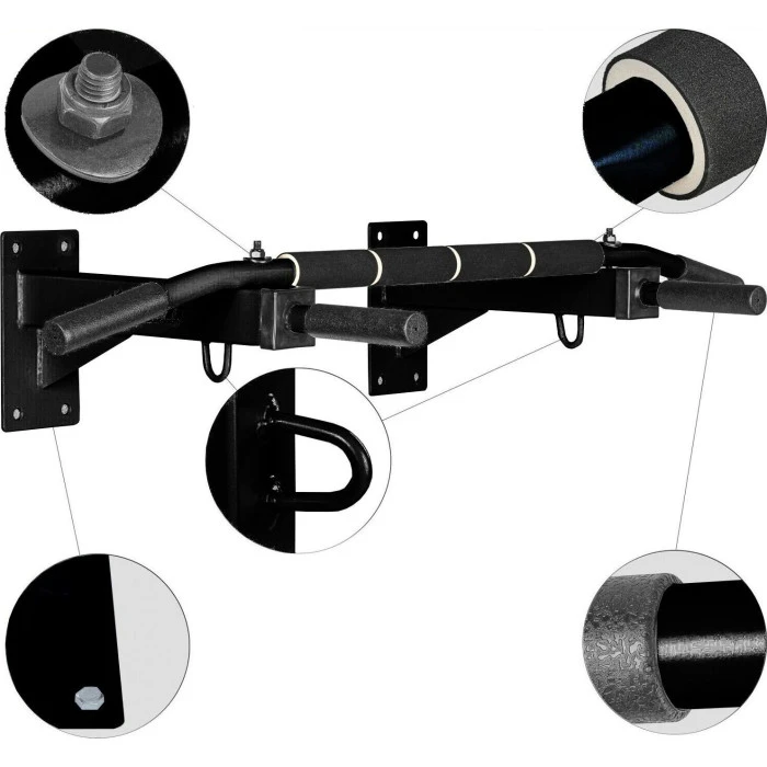 Турнік стінний гімнастичний для підтягувань, чорний Movit 350 кг