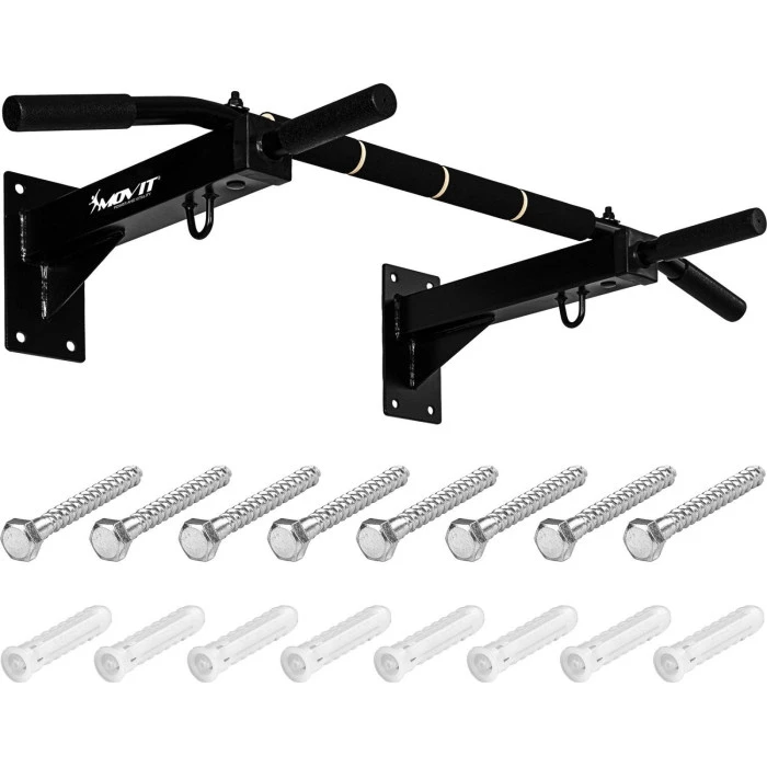 Турнік стінний гімнастичний для підтягувань, чорний Movit 350 кг