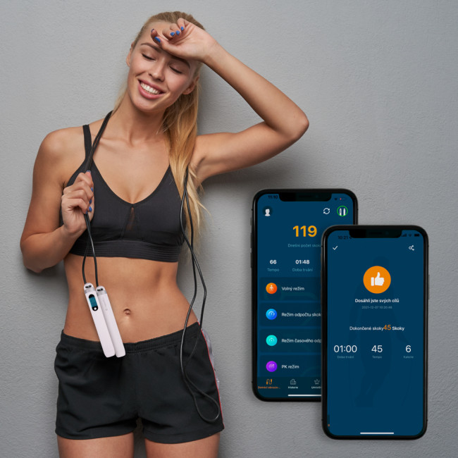 Умная скакалка с bluetooth inSPORTline Jumpsmart - белый