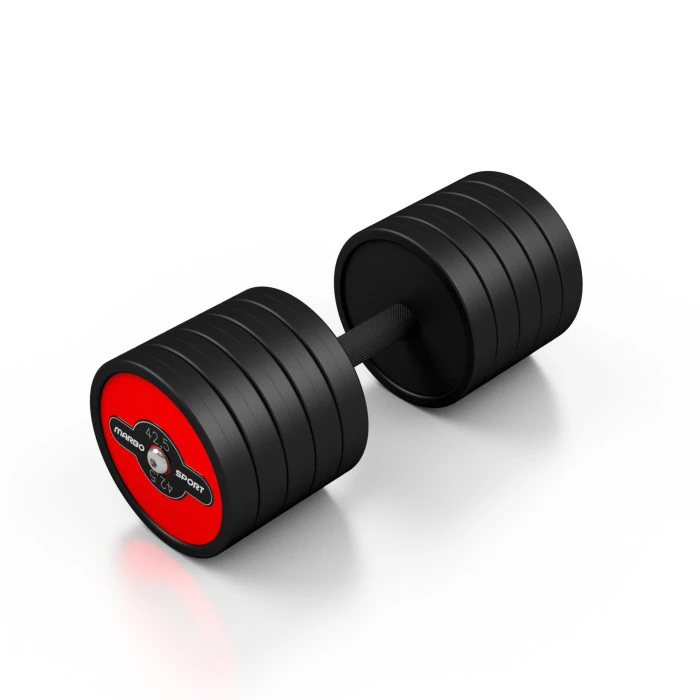 Гантель сталева прогумована Marbo Sport 42,5 кг червона<br>