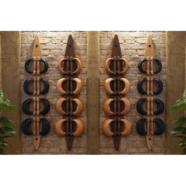 Гантели с подставкой NOHrD SwingBel Board 2-8 Kg Set Classic Nature Walnut Leather