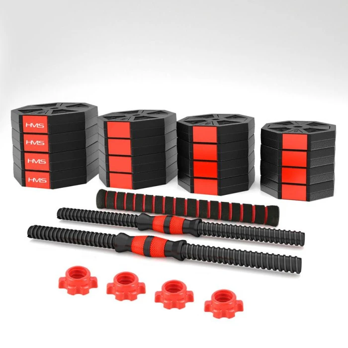 Гантелі розбірні HMS SGK30 з перехідником для штанги, 30 кг