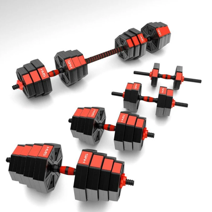 Гантелі розбірні HMS SGK30 з перехідником для штанги, 30 кг