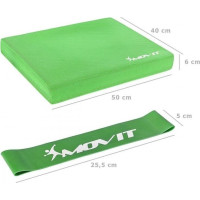 Подушка Movit Balance с гимнастической резинкой – зеленая