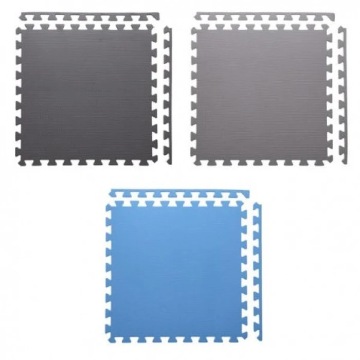 Коврик-пазл защитный MP10 ONE FITNESS – 9 частей/серо-голубой