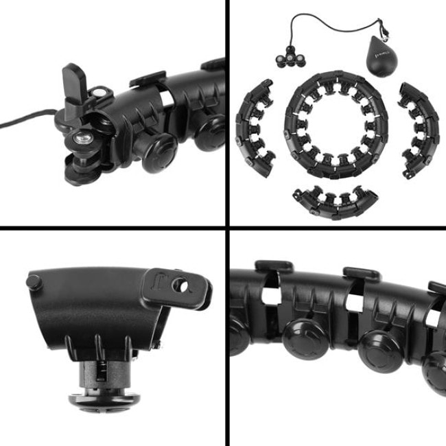 Хула-хуп массажный HMS HHM12 с нагрузкой и поясом для похудения BR163 Plus Size, черный