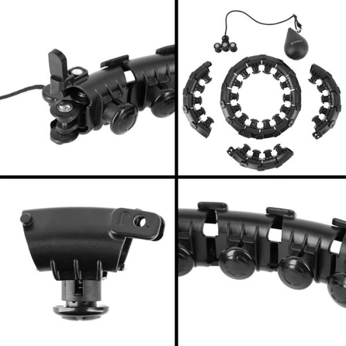 Хула-хуп масажний HMS HHM12 з навантаженням та поясом для схуднення BR163 Plus Size, чорний