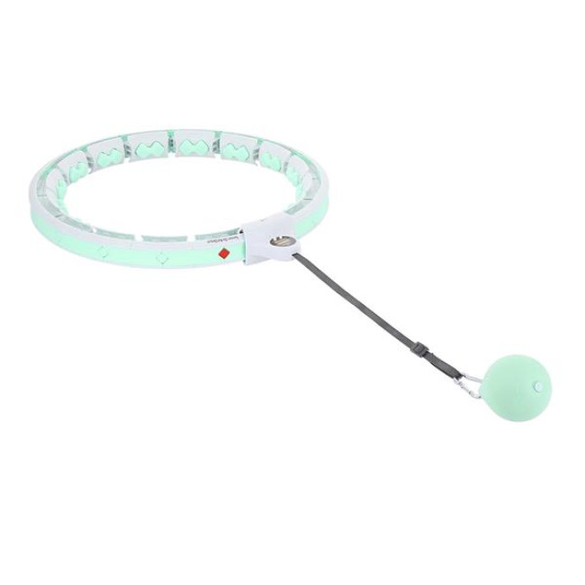КОМПЛЕКТ HULA HOOP HHW06 ЗЕЛЕНИЙ З ГРАВІТАЦІЙНИМ М'ЯЧЕМ ТА ЛІЧИЛЬНИКОМ HMS + ПІДТРИМКА НА ТАЛІЮ BR163 ЧОРНИЙ ПЛЮС РОЗМІР