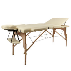 Массажный стол inSPORTline Japane 3-Piece Wooden – кремово-желтый