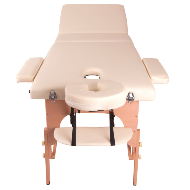 Массажный стол inSPORTline Japane 3-Piece Wooden – кремово-желтый