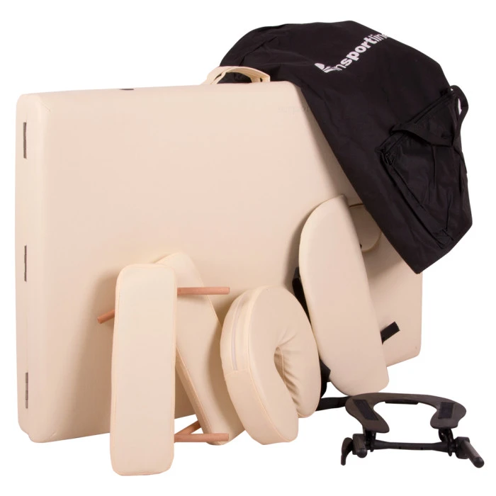 Массажный стол inSPORTline Japane 3-Piece Wooden – кремово-желтый