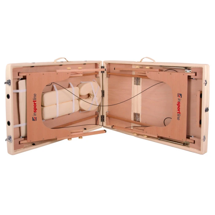 Массажный стол inSPORTline Japane 3-Piece Wooden – кремово-желтый