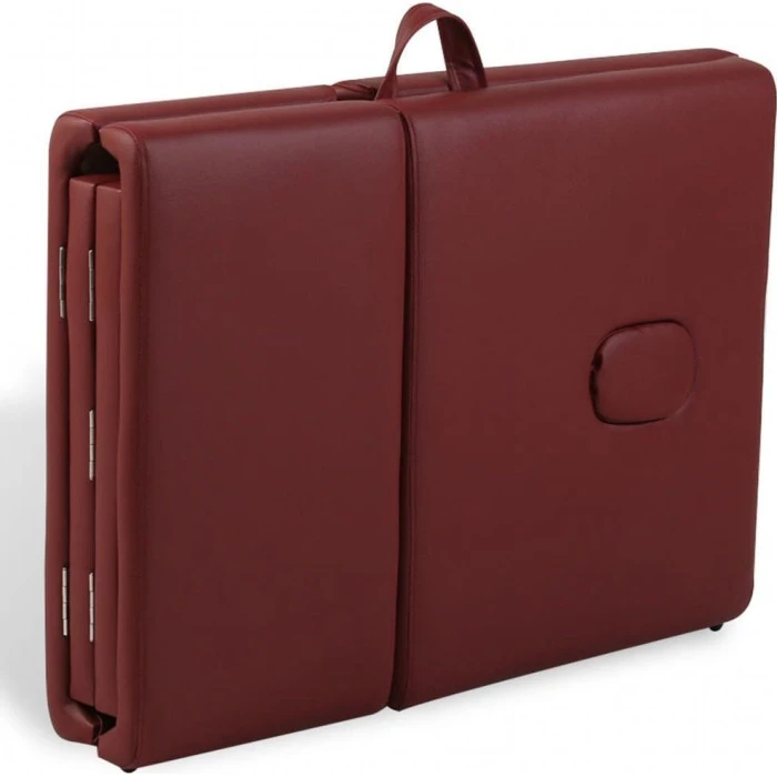 Массажный стол на 4 зоны с деревянной рамой vidaXL красный