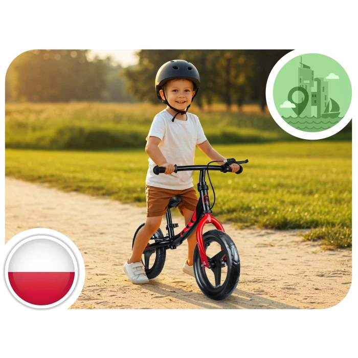 Биговел Ricokids Fun Adventure 12" черно-красный