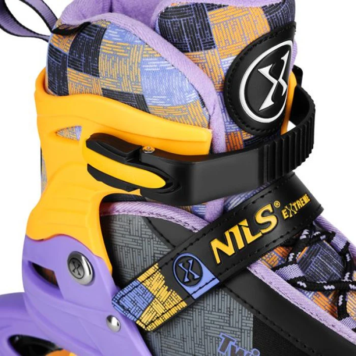 Роликовые коньки NILS EXTREME NA13808 размер S 31-34, черно-оранжевые