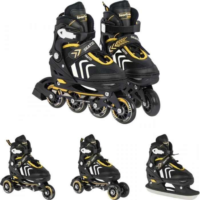 Набор роликовых коньков 4 в 1 Размер 34-38 Желтый